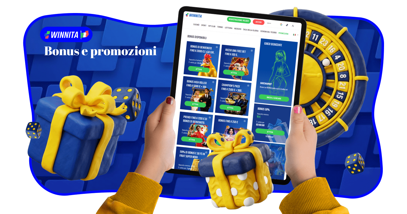 Ci sono molti generosi bonus al Casinò Winnita