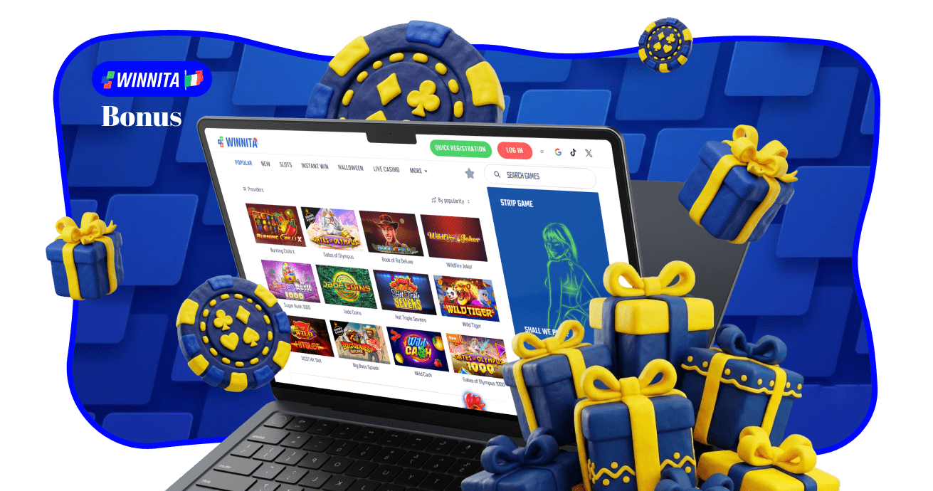 Dopo esserti registrato al Casinò Winnita, hai a disposizione dei bonus