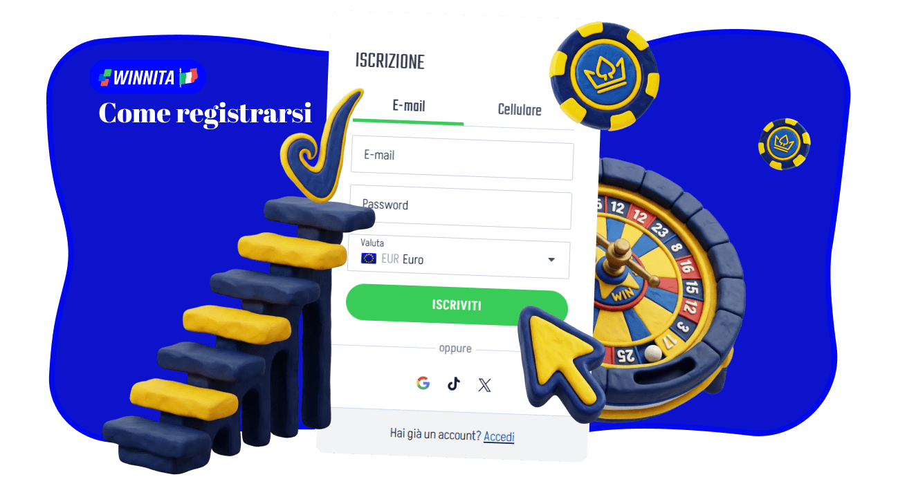 Ci vogliono un paio di passi per registrarsi al Casinò Winnita