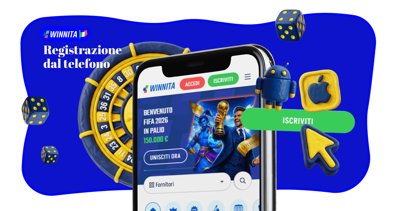 Registrati facilmente e semplicemente dal tuo telefono su Winnita Casino